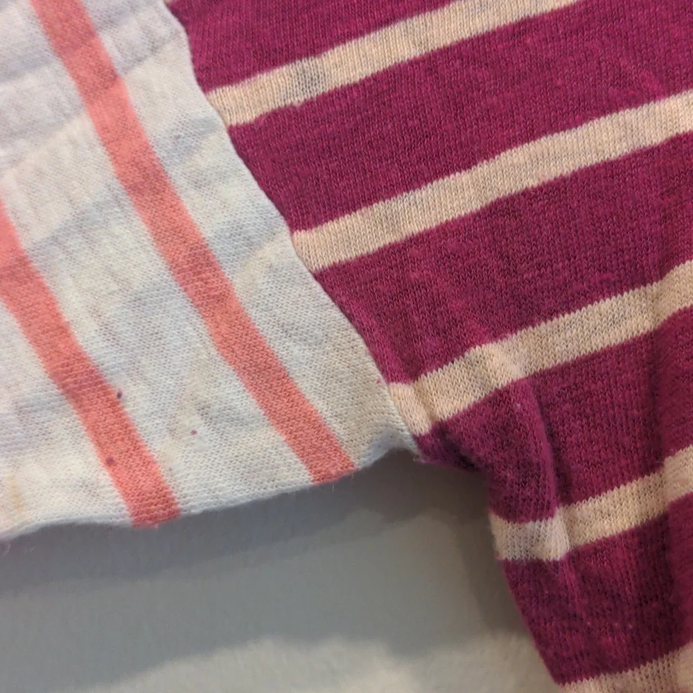 Madewell 100% Linen Two-toned Stripe 3/4 Sleeve Tee - Picture 4 of 8